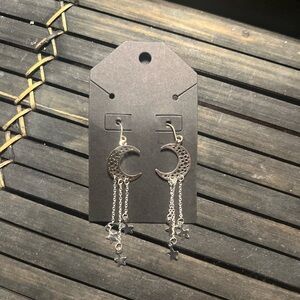 Silver moon earrings